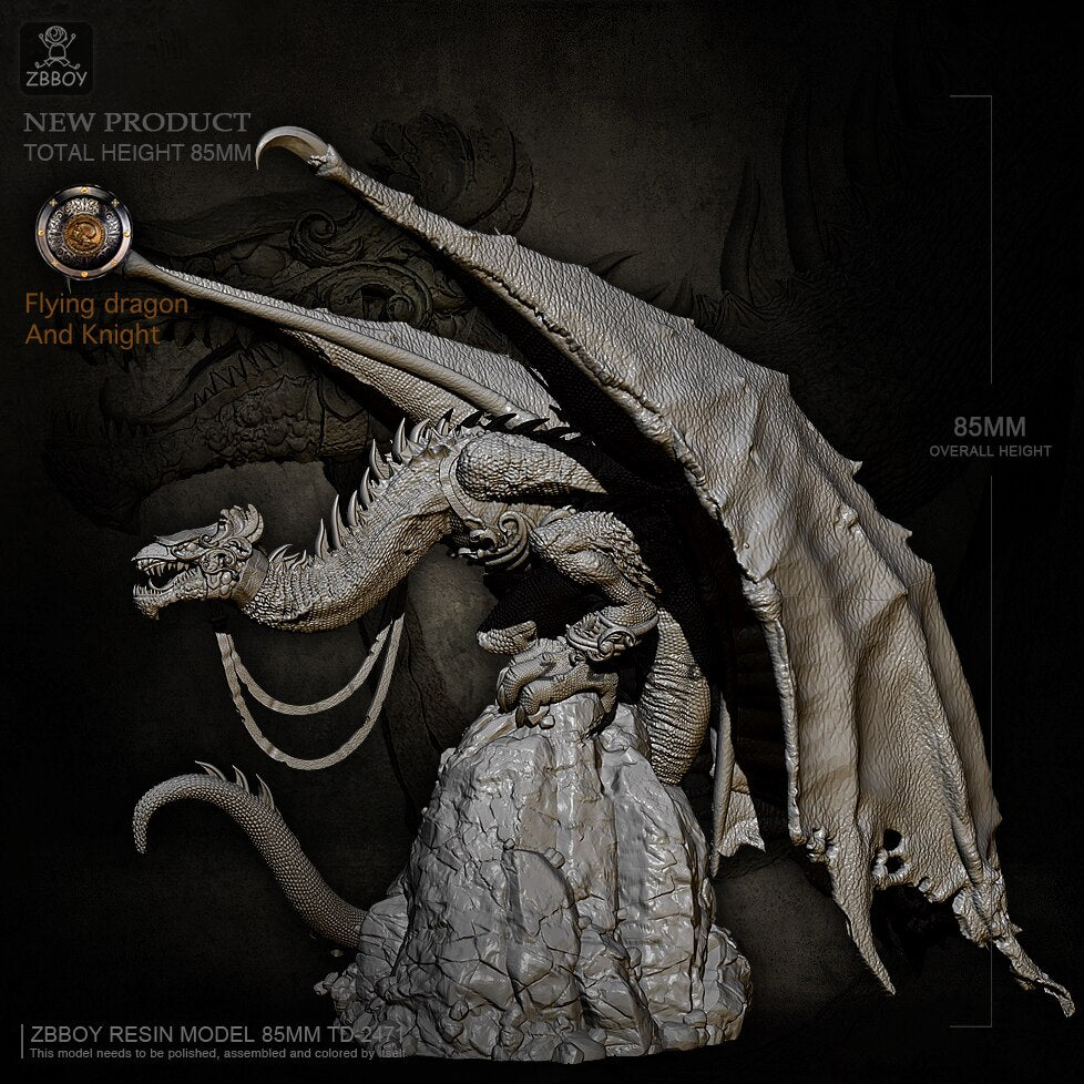 Desolate Knight on Wyvern 85mm Resin model kits