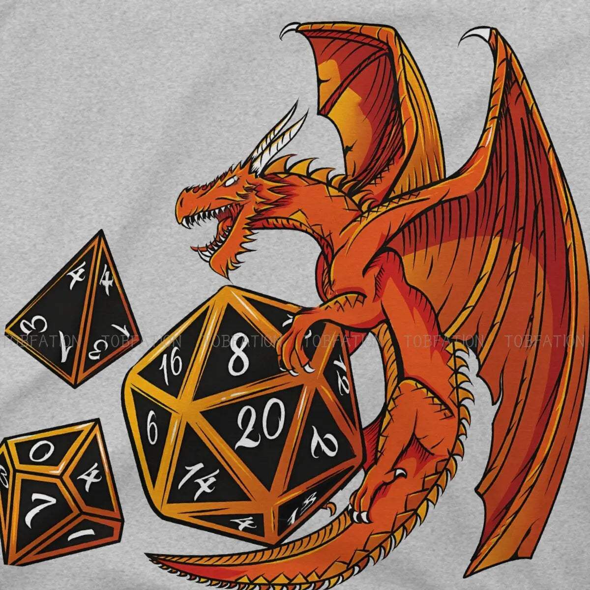 The Dice Dragon Style Graphic T-Shirt