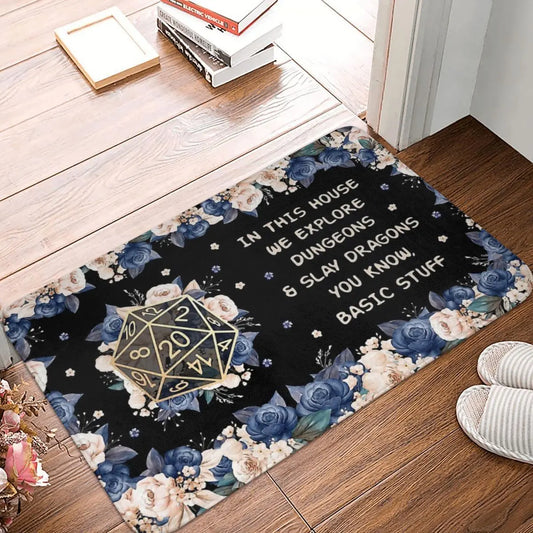 Dnd Game Non-slip Doormat In This House We Explore Dungeons And Slays Dragons Living Room Bedroom Mat Home Pattern Decor