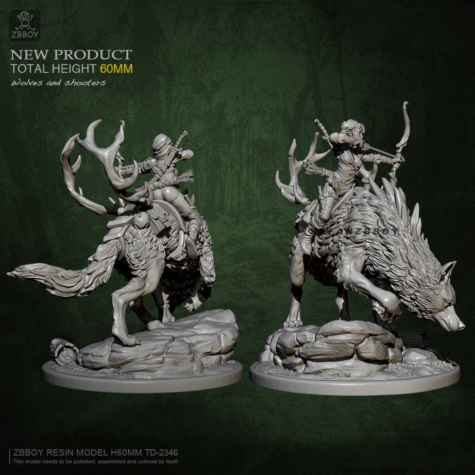 Wolf Huntress 60mm Resin model kit