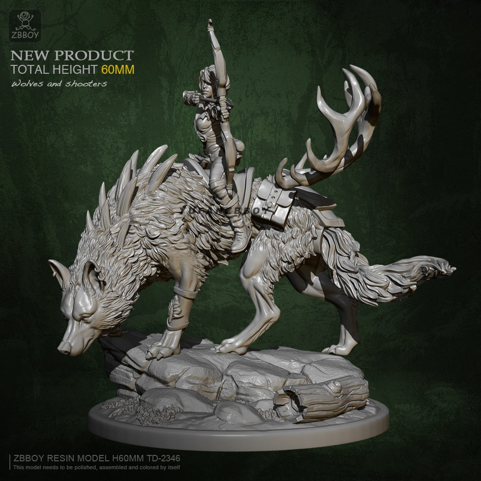 Wolf Huntress 60mm Resin model kit