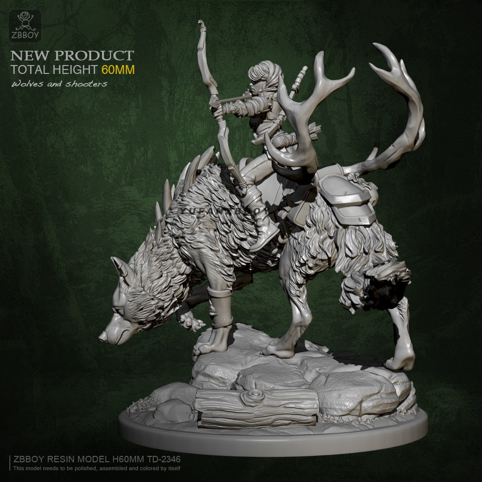 Wolf Huntress 60mm Resin model kit