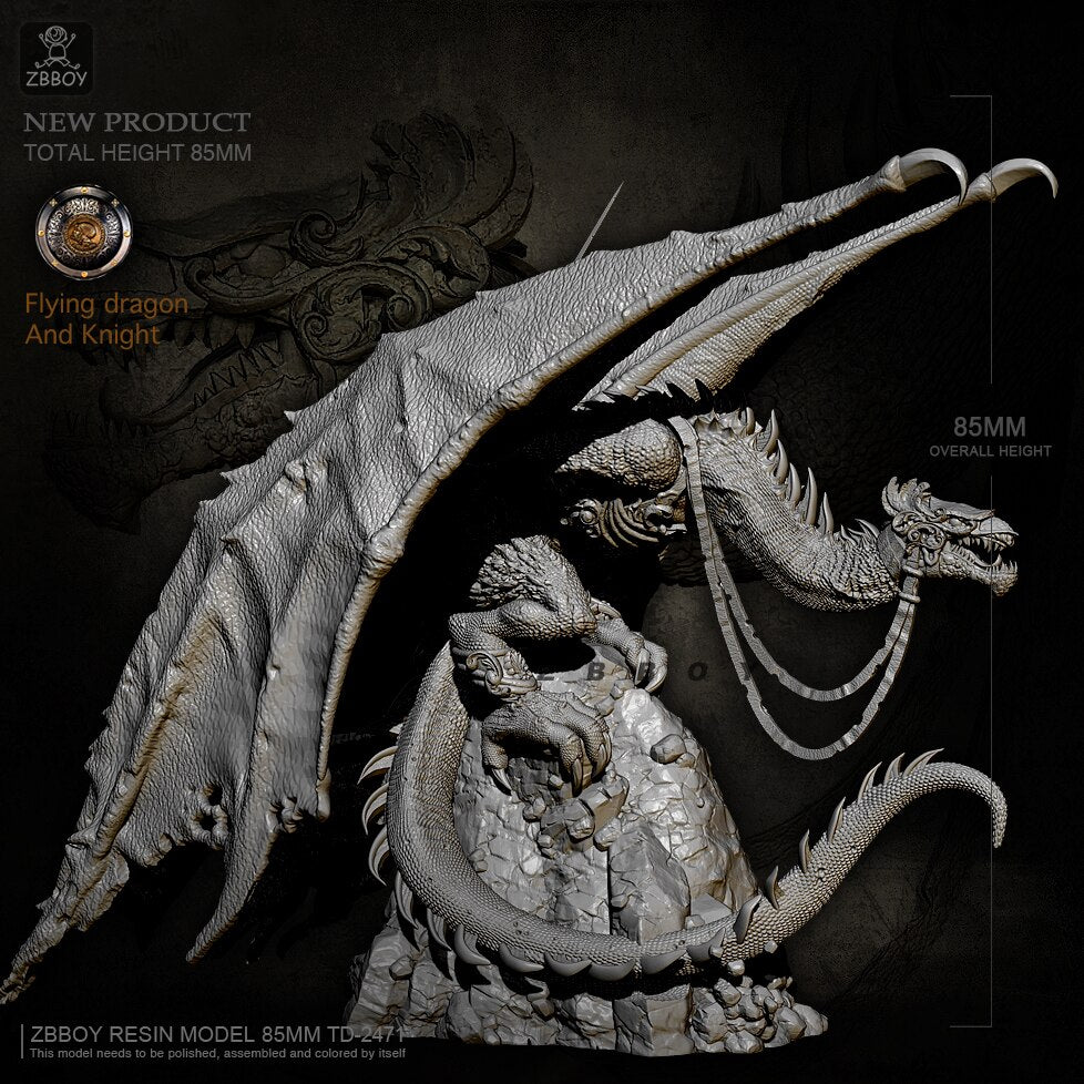 Desolate Knight on Wyvern 85mm Resin model kits