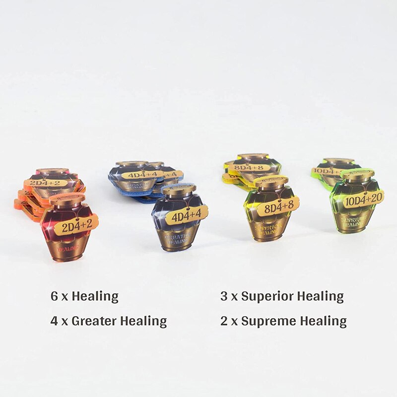 RPG Healing Potion Tokens Acrylic Set of 15