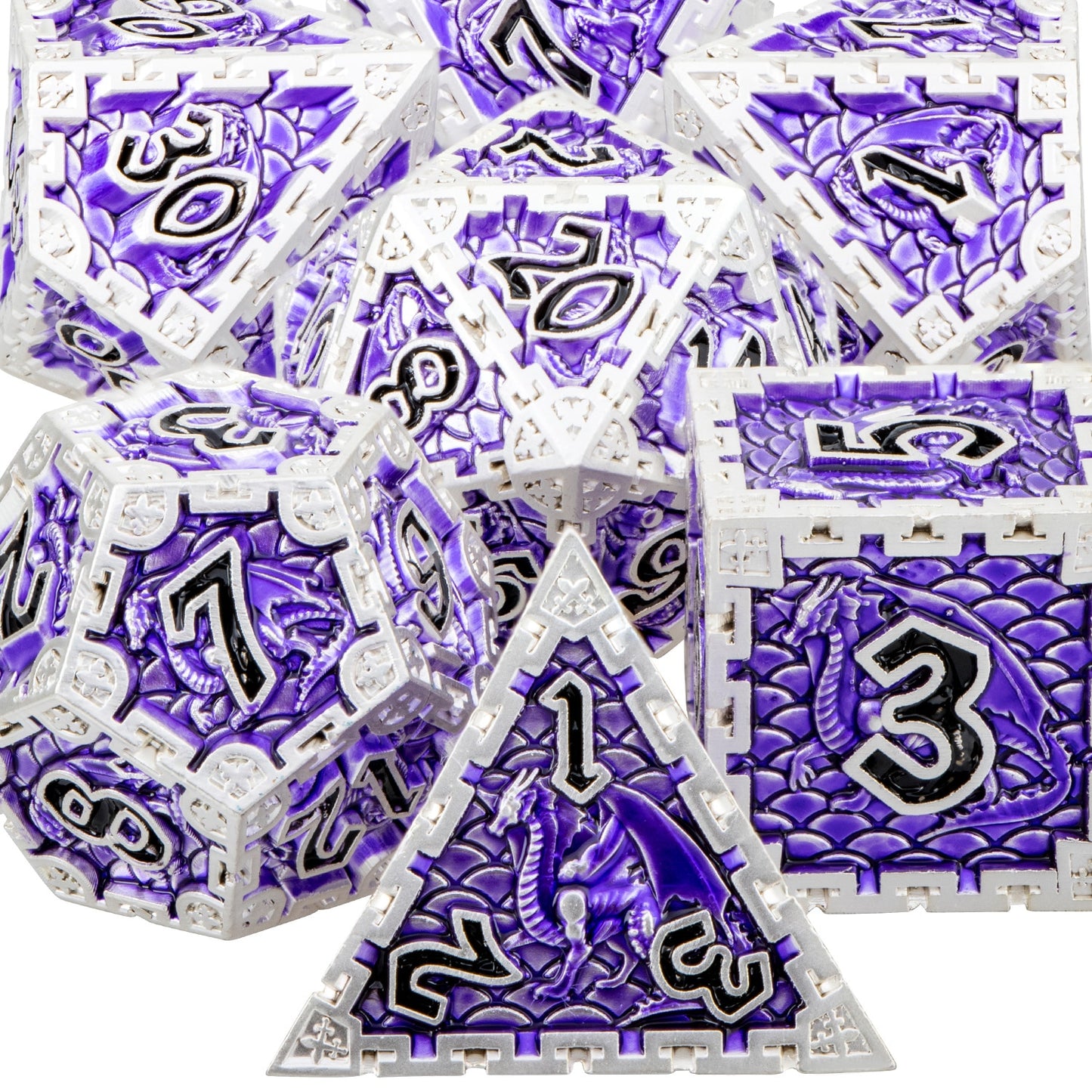 Metal dragon Polyhedral Dice Set