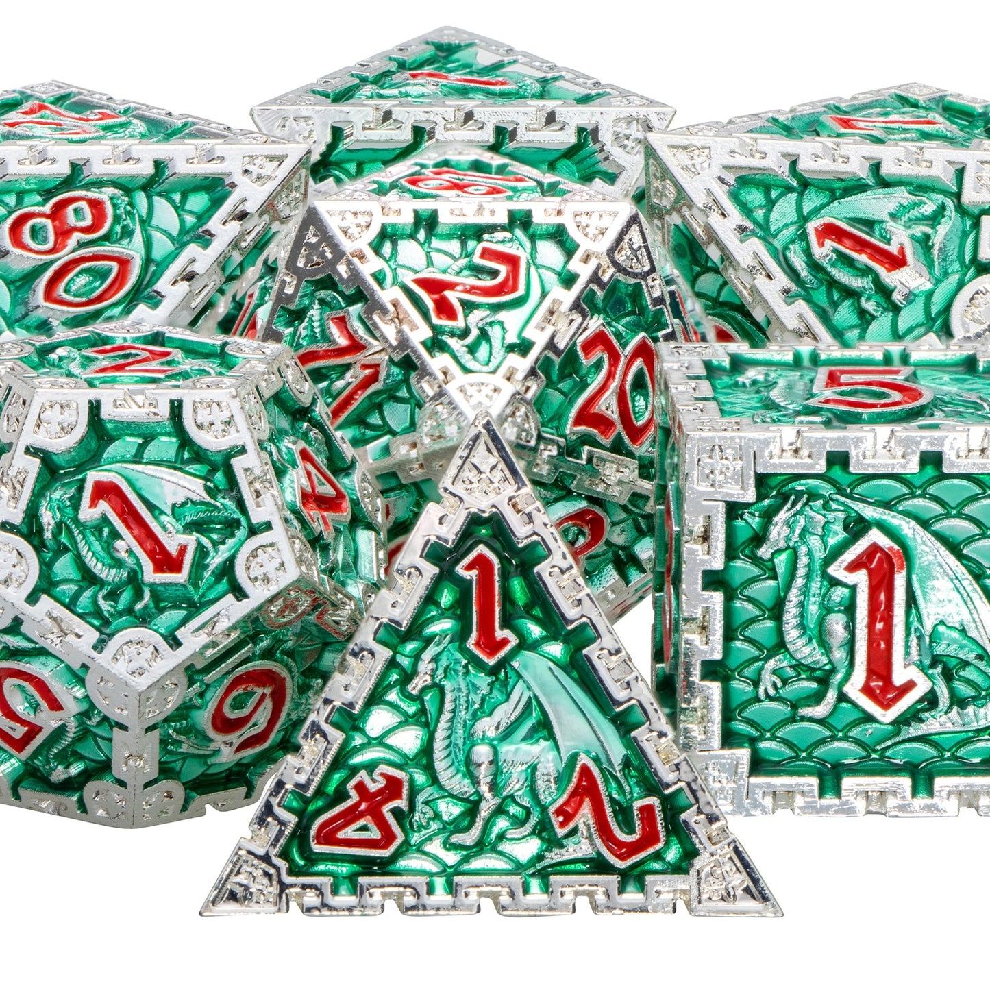 Metal dragon Polyhedral Dice Set