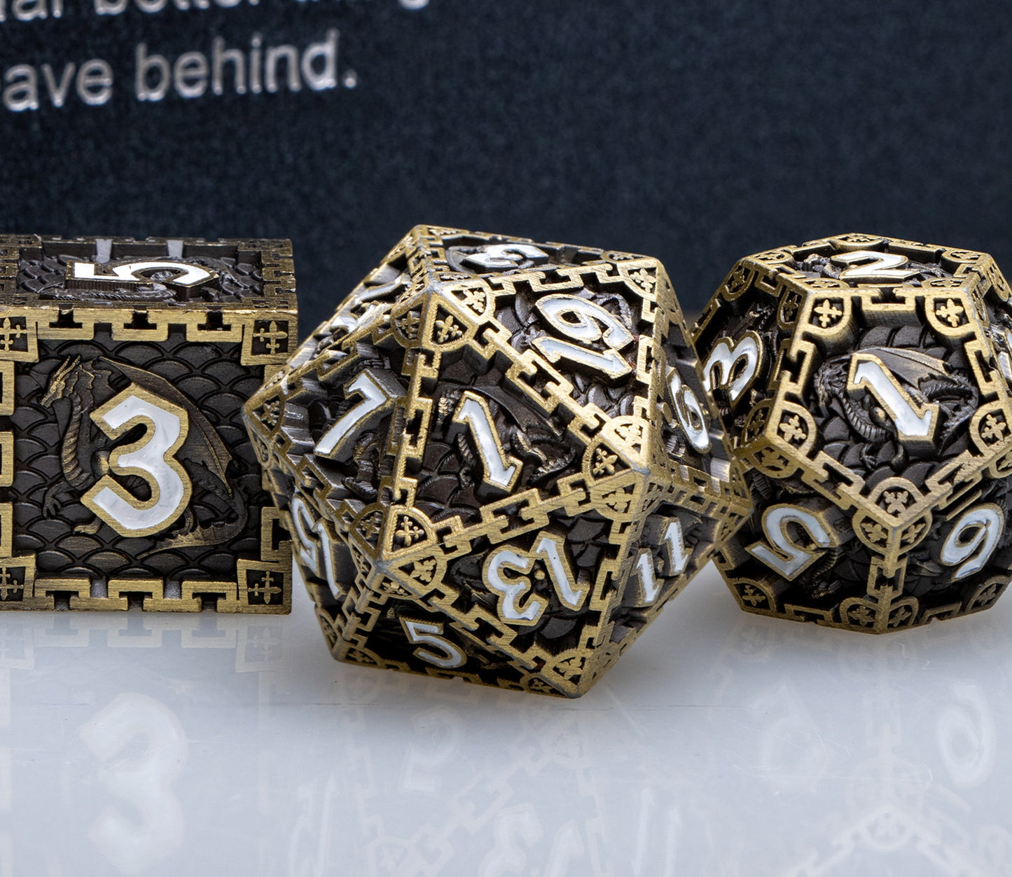 Metal dragon Polyhedral Dice Set