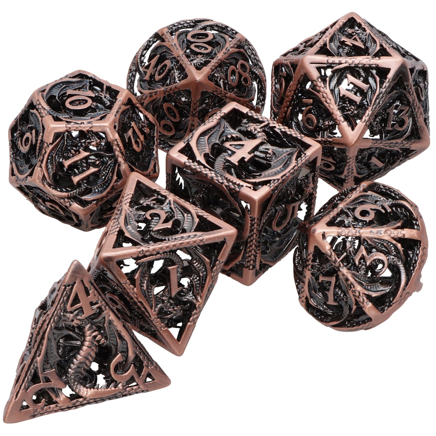 7PCS Polyhedral Hollow Dragon dice set