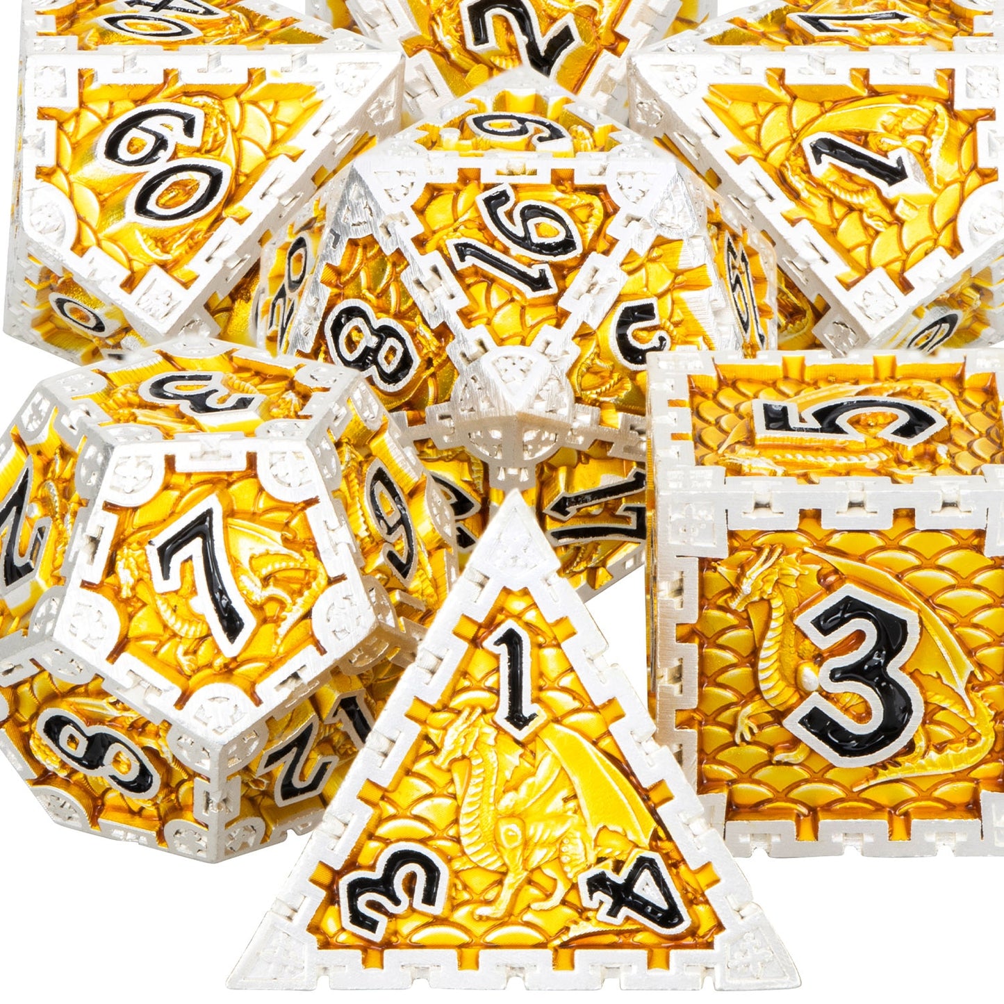 Metal dragon Polyhedral Dice Set