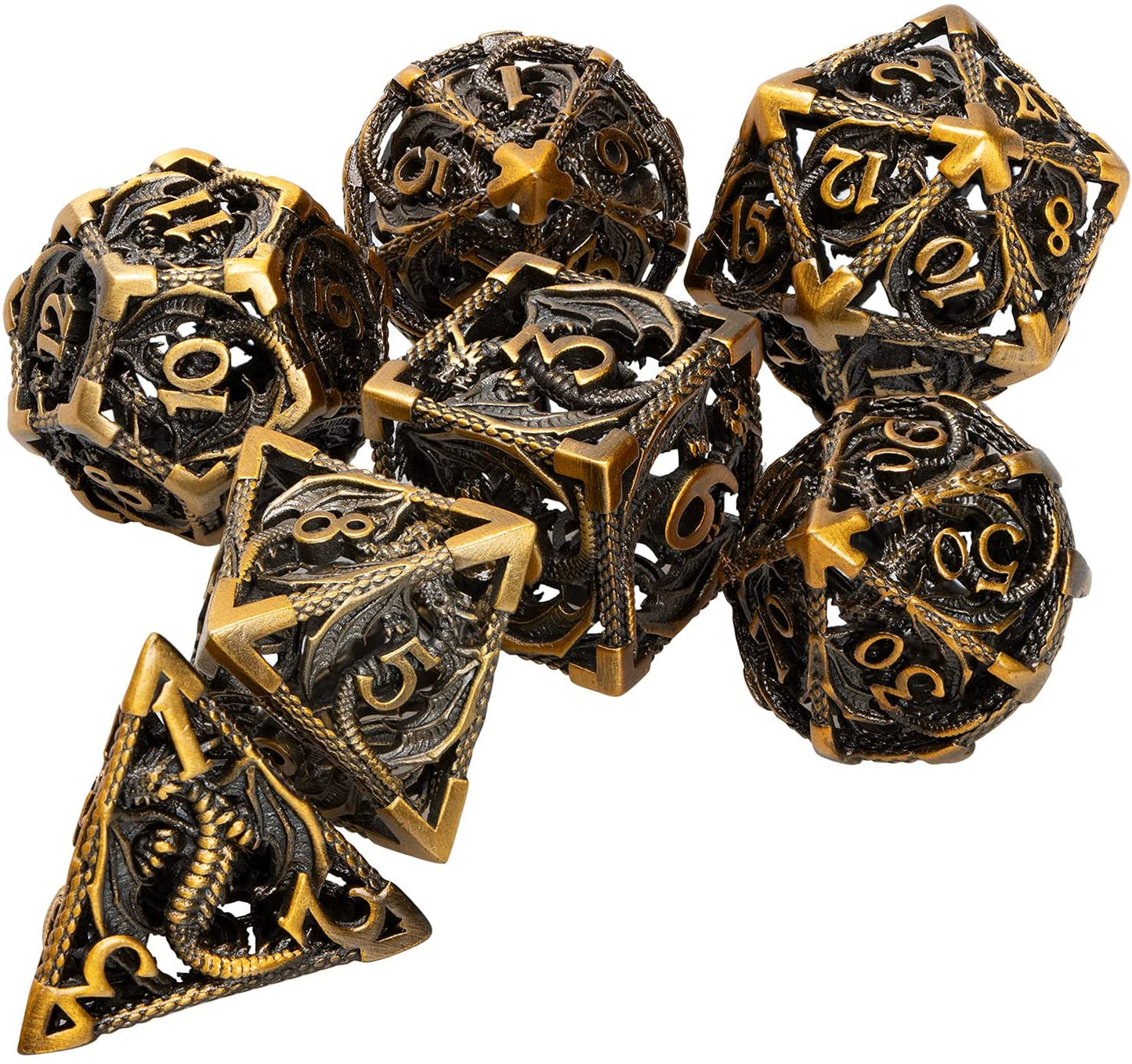 7PCS Polyhedral Hollow Dragon dice set