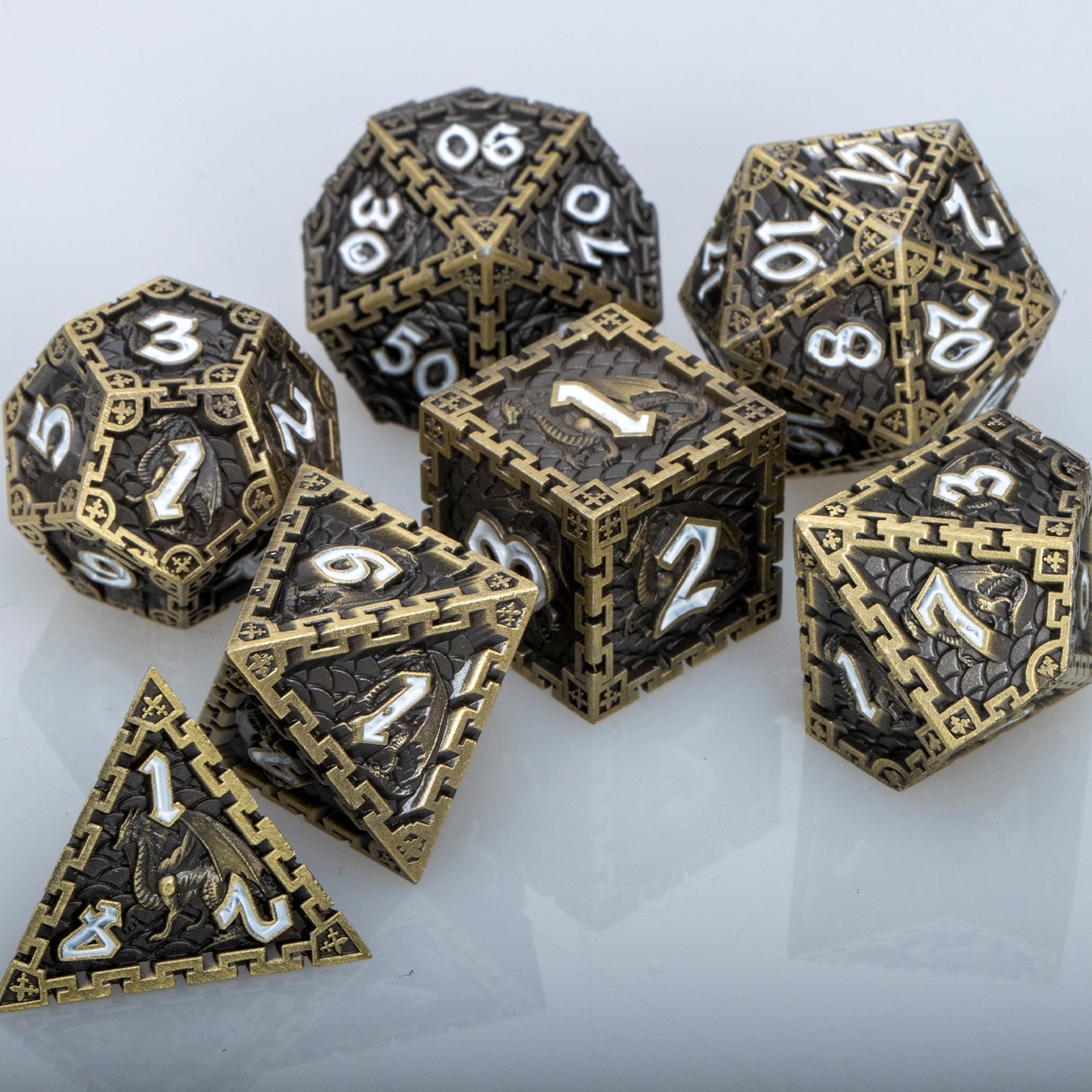 Metal dragon Polyhedral Dice Set