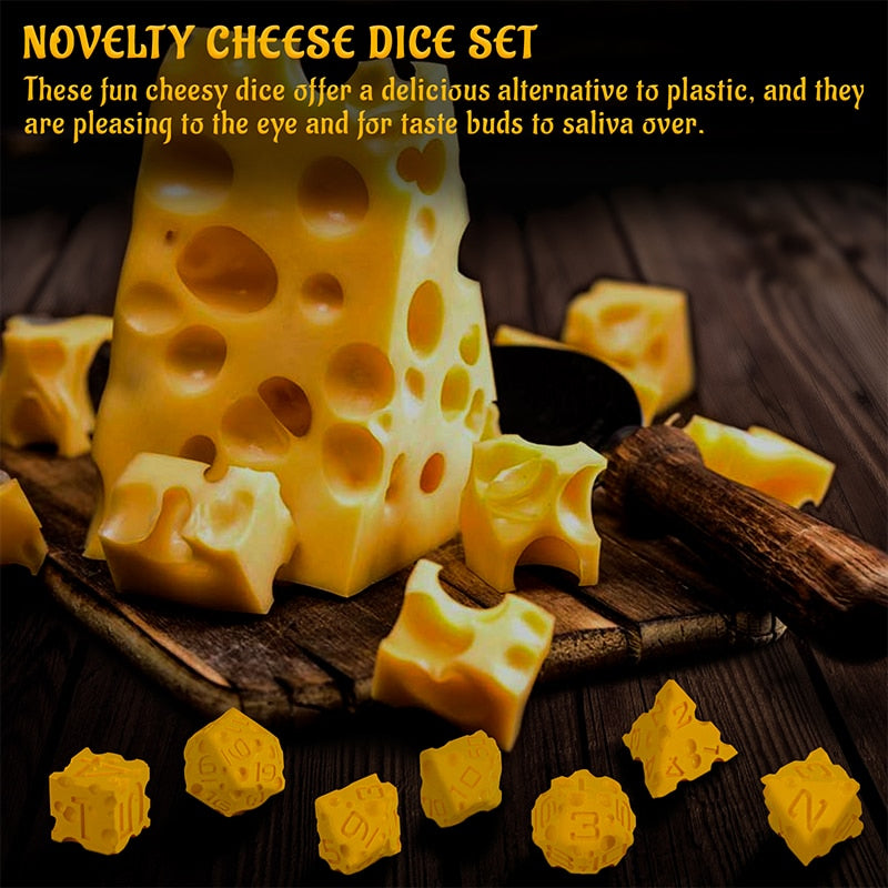 The Big Cheese Dice 3D Printed 7PCS Polyhedral dice set