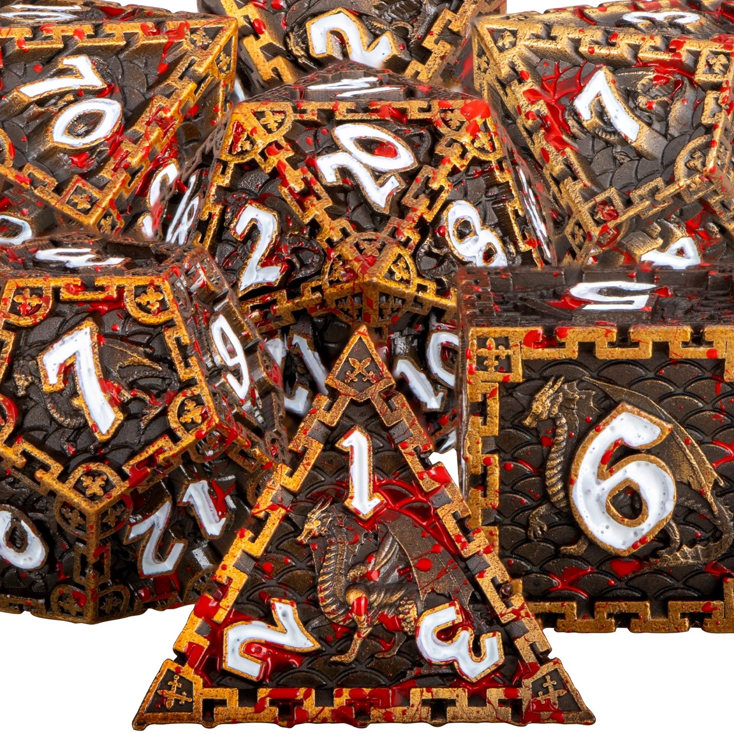 Metal dragon Polyhedral Dice Set