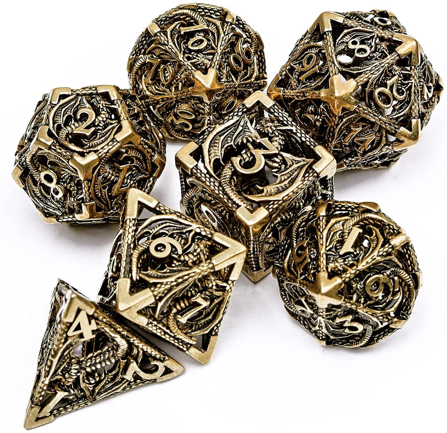 7PCS Polyhedral Hollow Dragon dice set