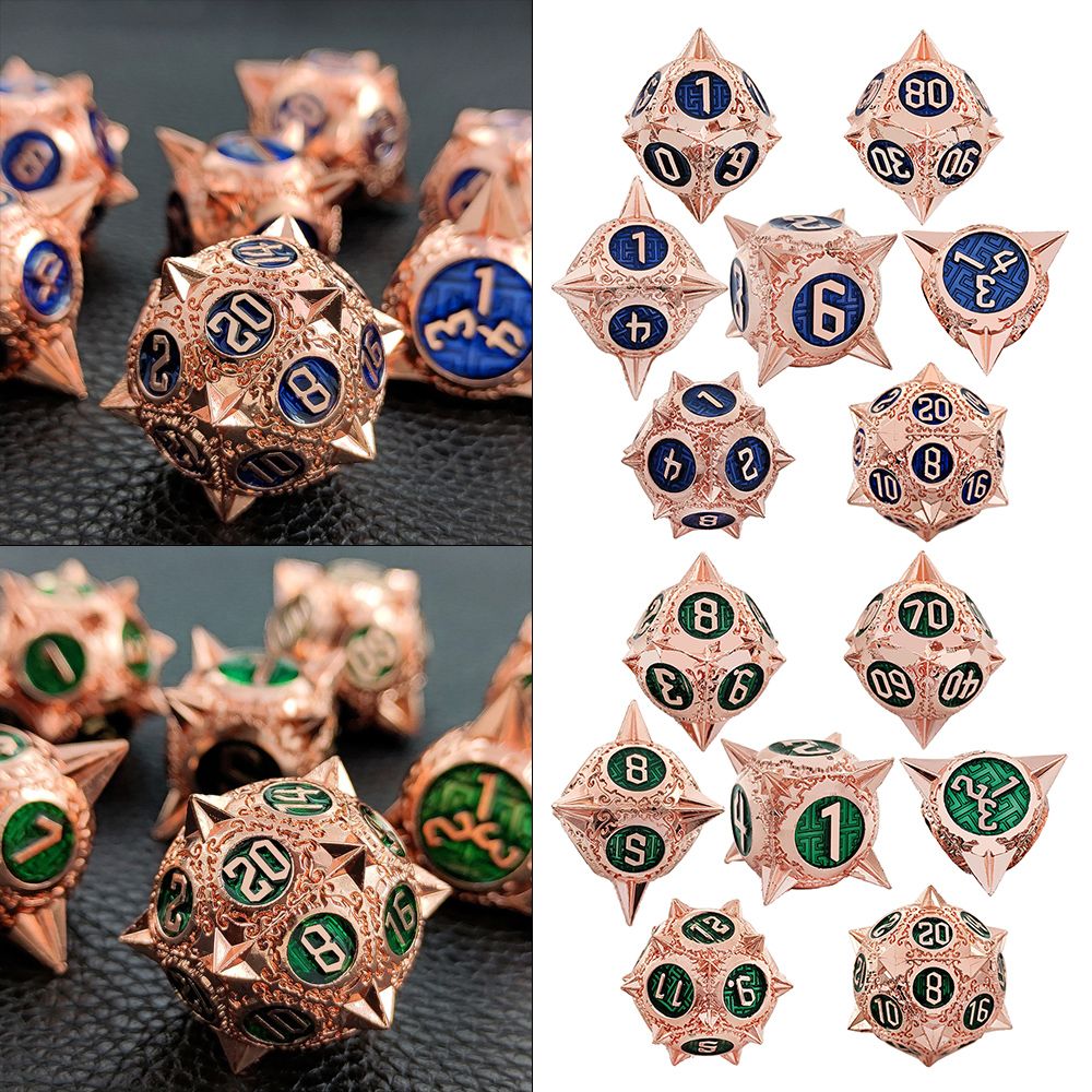 7Pcs Polyhedral Meteor Spike Dice Set