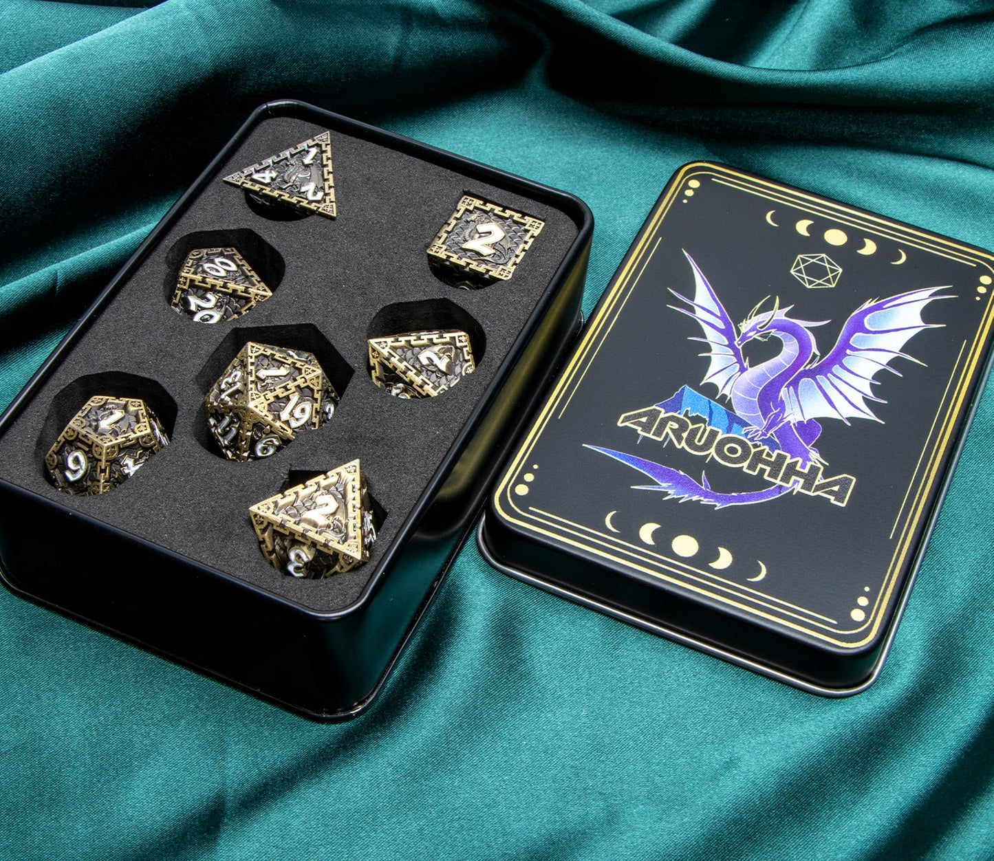 Metal dragon Polyhedral Dice Set