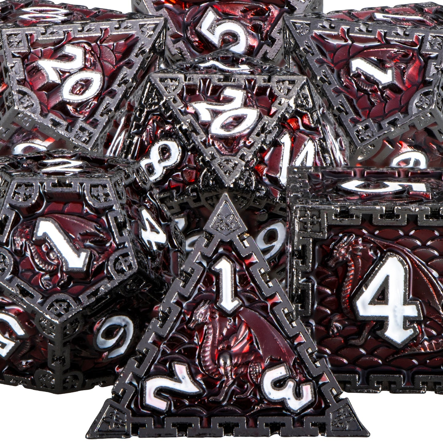 Metal dragon Polyhedral Dice Set