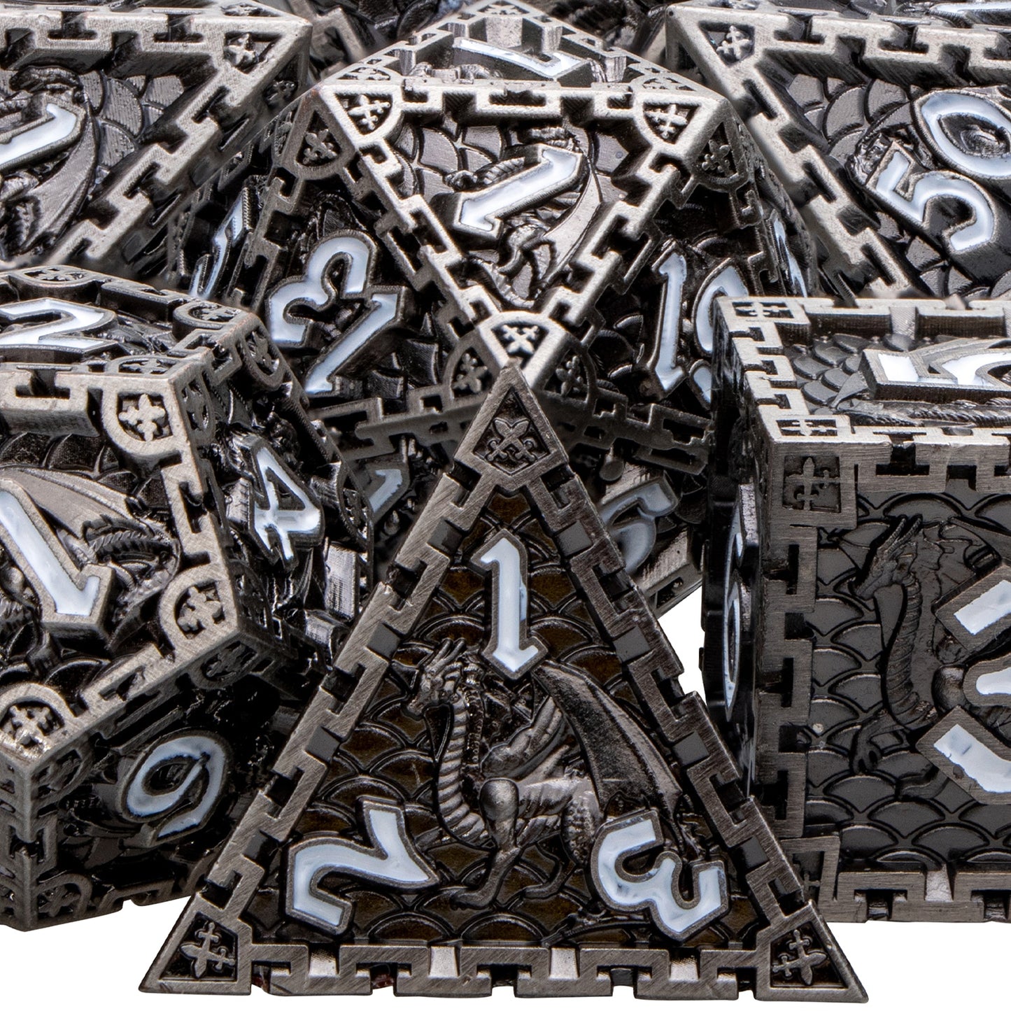 Metal dragon Polyhedral Dice Set