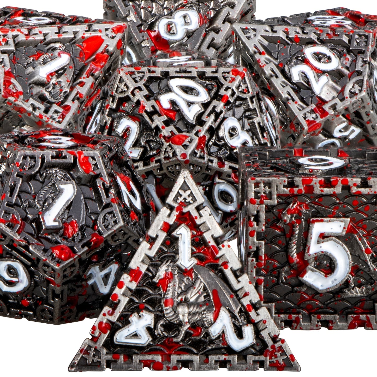 Metal dragon Polyhedral Dice Set