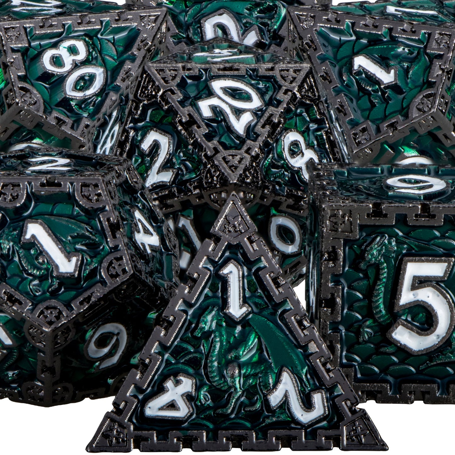 Metal dragon Polyhedral Dice Set