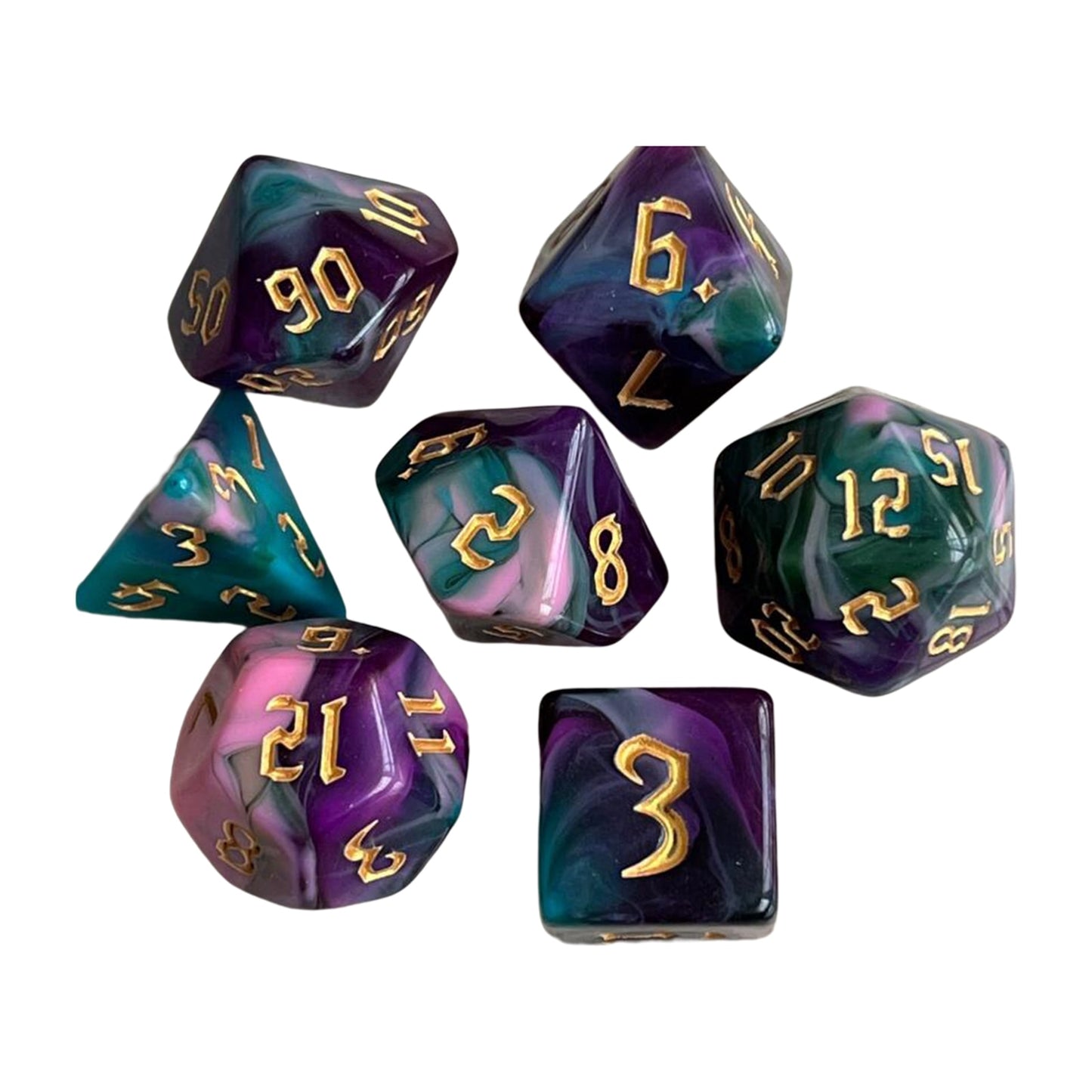 7Pcs Polyhedral Dice Set