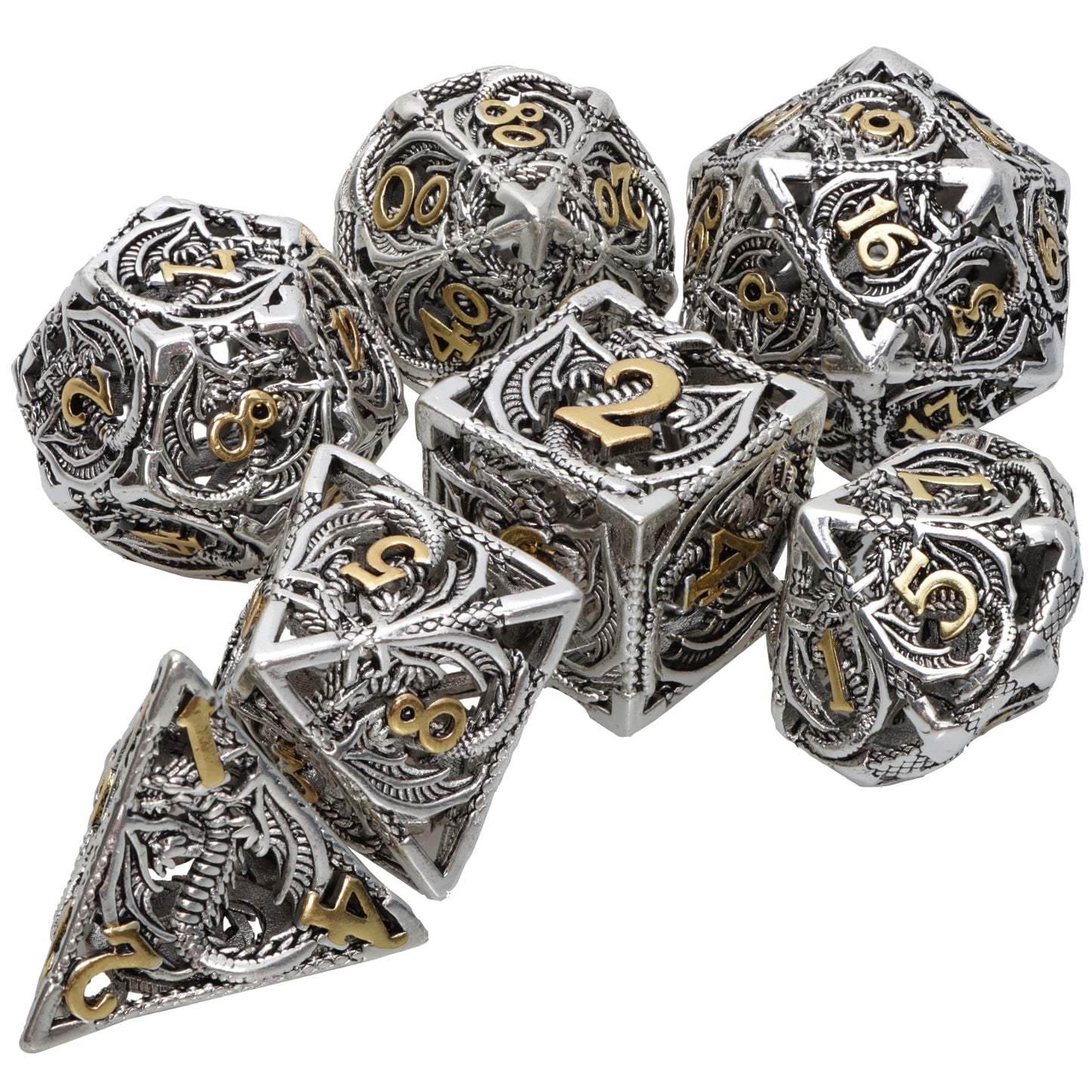 7PCS Polyhedral Hollow Dragon dice set