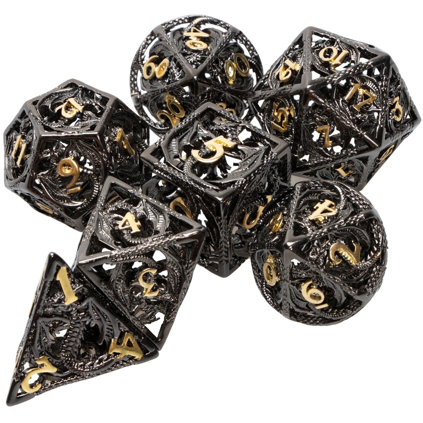 7PCS Polyhedral Hollow Dragon dice set