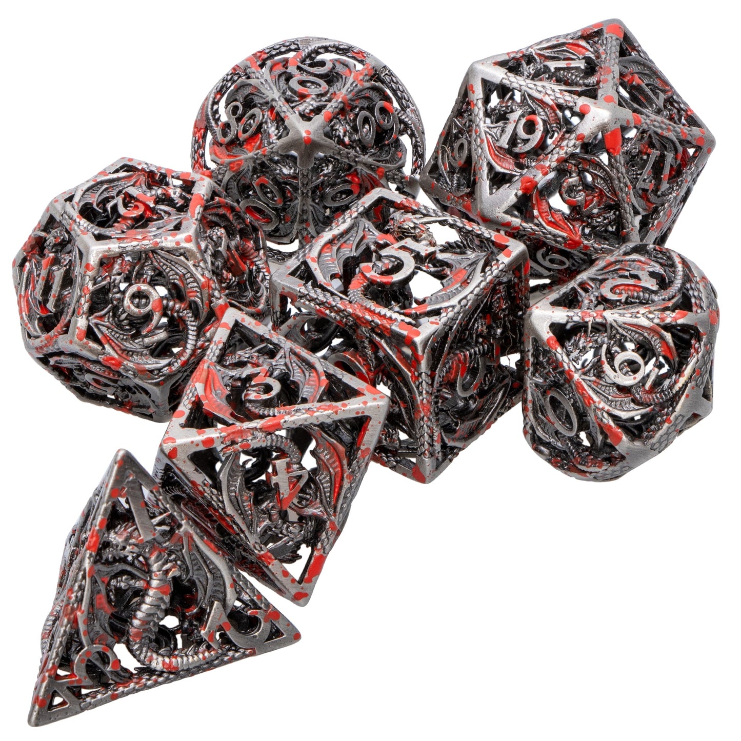 7PCS Polyhedral Hollow Dragon dice set